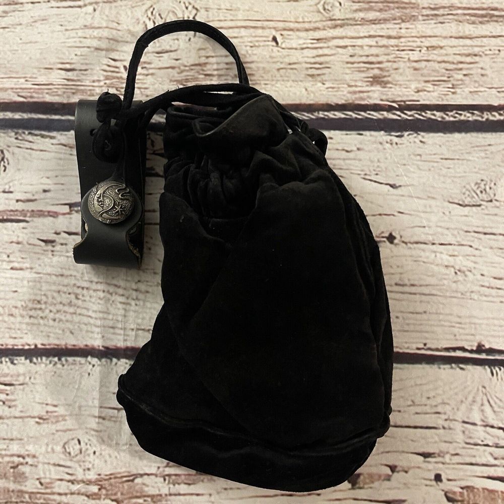 Vintage Jasmin Genuine Pouch Black‎ Leather Rare! Magic